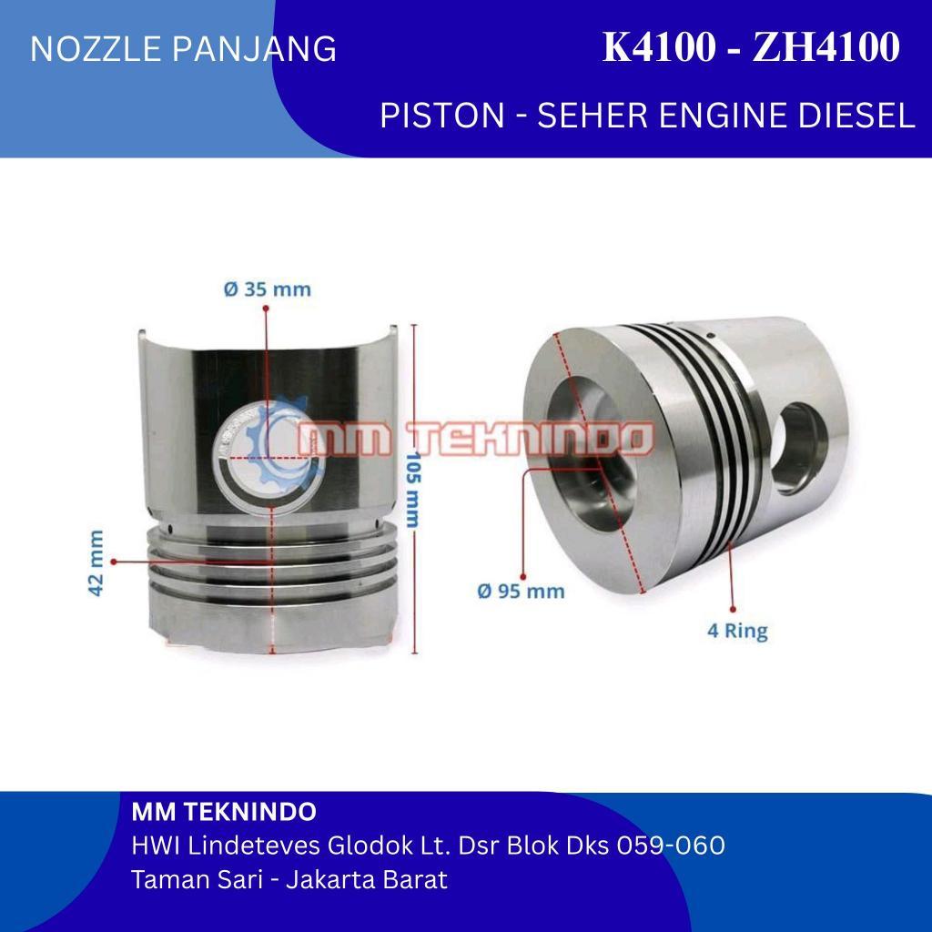SEHER ENGINE DIESEL - PISTON K4100 ZH4100  - WEICHAI NOZZLE PANJANG