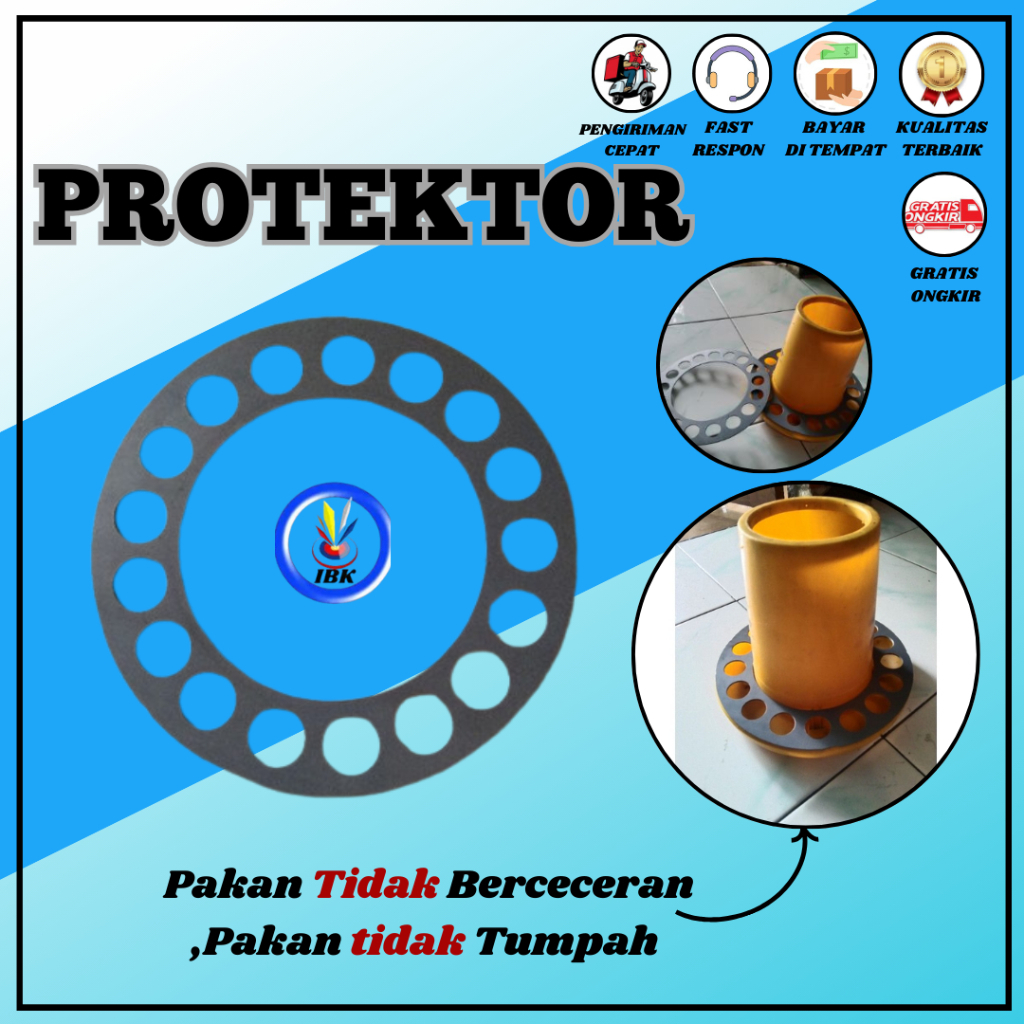 PROTEKTOR Pengaman Tempat Pakan Puyuh Dan Ayam BABY CHICK ukuran 1 Kilo