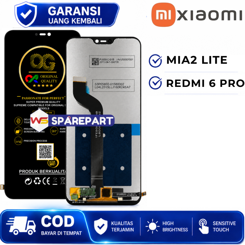 LCD XIAOMI REDMI 6 PRO / MI A2 LITE  - ORIGINAL FULLSET