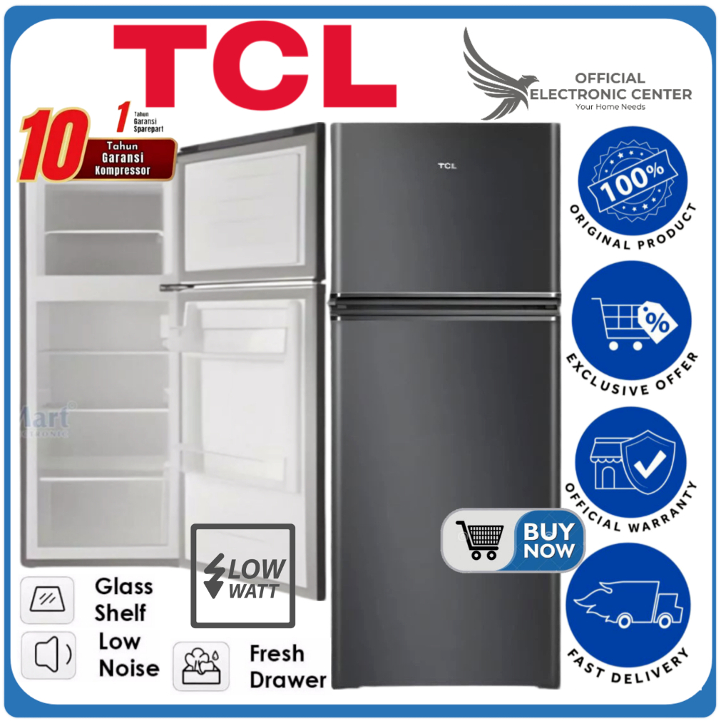 TCL KULKAS 2 PINTU F130 A50 F136A50 F136/130 A50 LOW WATT FAST FREEZING LEMARI ES 2 PINTU TCL F136/1