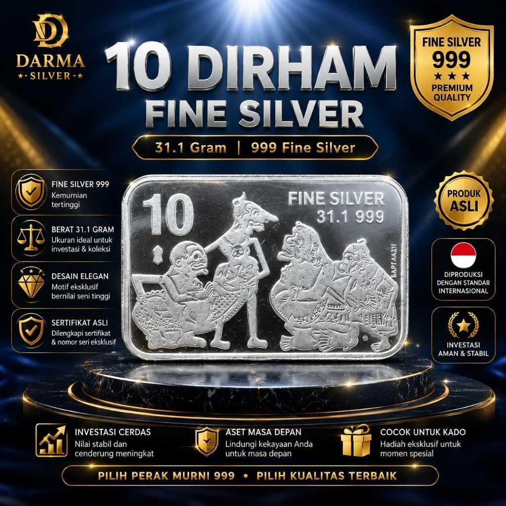 Perak PUNOKAWAN 1 oz - Perak 10 Dirham Punokawan 999% Perak Murni