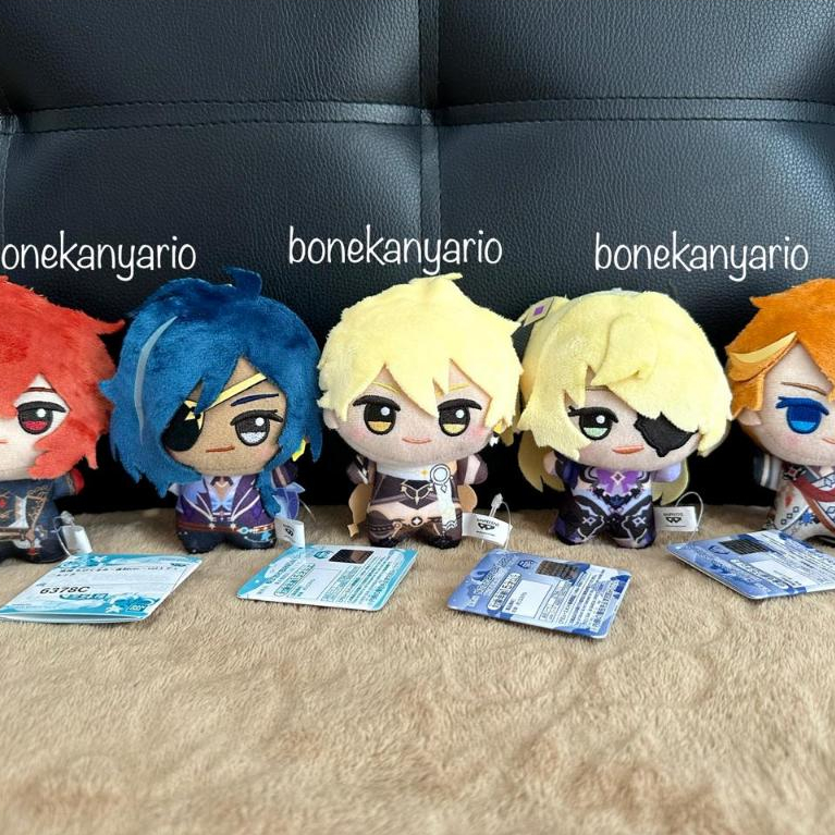 Boneka Genshin Impact Diluc Kaeya Aether Fisch Tartaglia Childe Chibigurumi Plush Keychain Original 