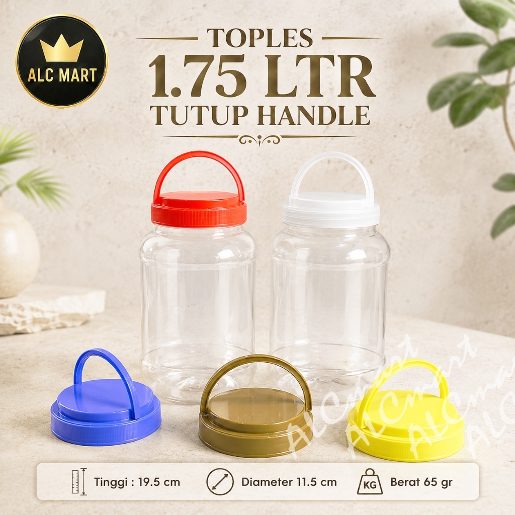 ALCMART Toples 1.75 Liter, Toples Tabung 1.75 Liter, Toples Plastik