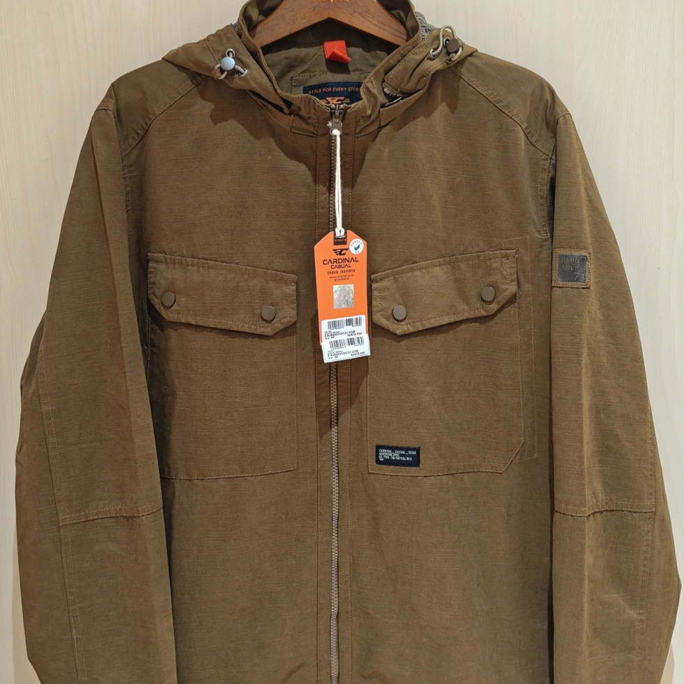 Jaket Cardinal Relaxed Cut Kanvas Coklat EG003J03B
