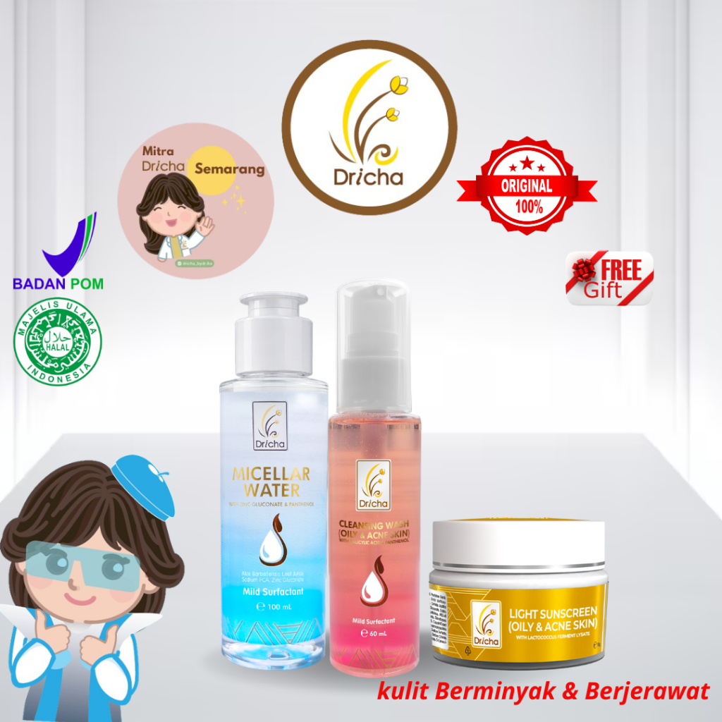 BUNDLING DRICHA LIGHTSUNSCREEN + MICELLAR + CLEANSING WASH