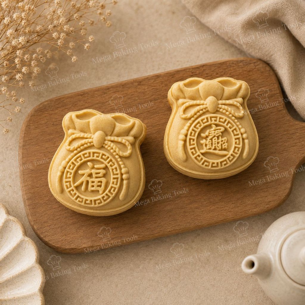 Cetakan Kue Bulan Mooncake Press Motif Kantong Fortune (Xi Bao)