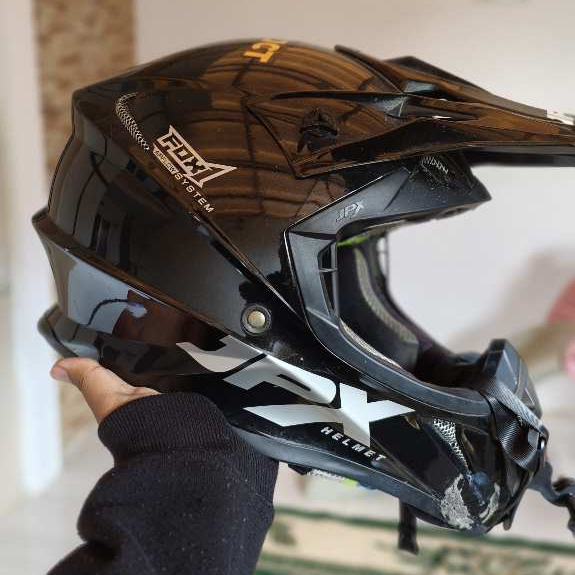 Helm Cross JPX Hitam Glossy Second