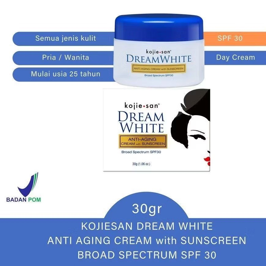 Kojiesan DreamWhite Anti Aging Face Cream 30gr With Sunscreen SPF 30 PA +++ Krim Kojie San