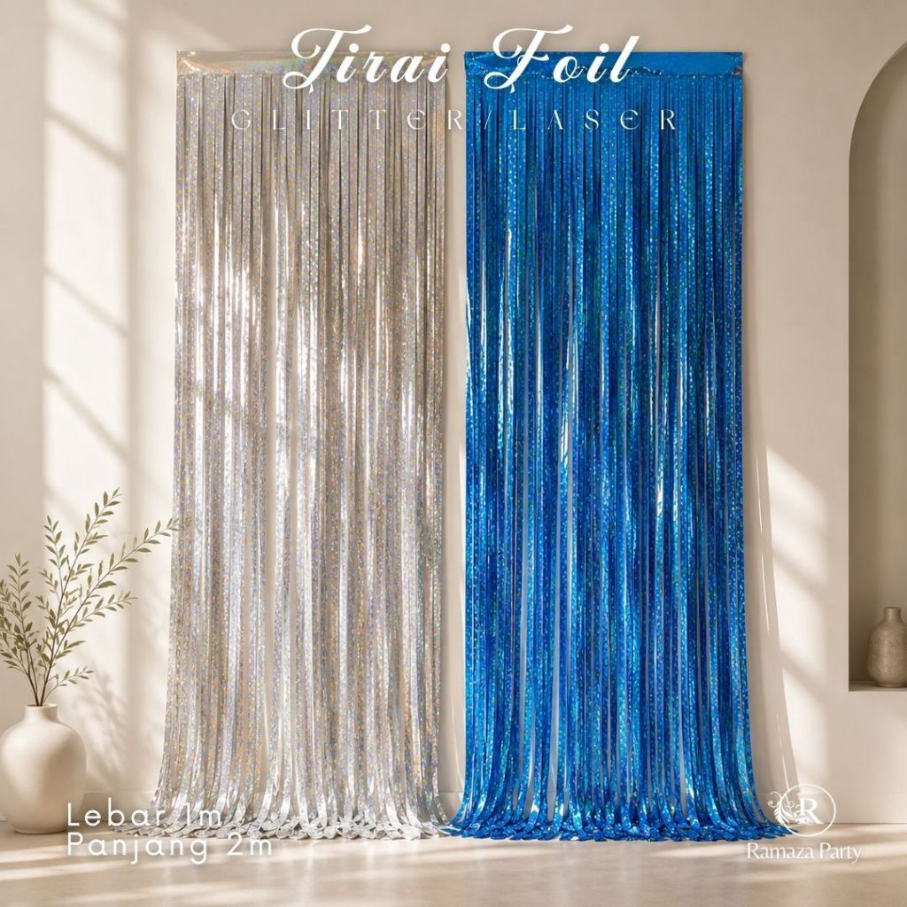 TIRAI FOIL GLITER/TIRAI FOIL LASER/TIRAI FOIL BACKDROP DEKORASI