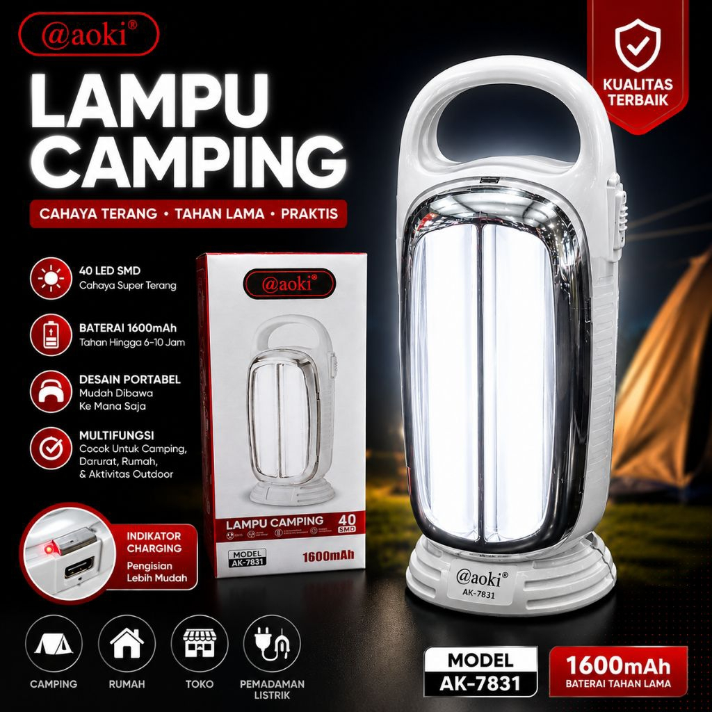 Aoki AK 7831 Lampu emergency Lampu Darurat LED Aoki-7831