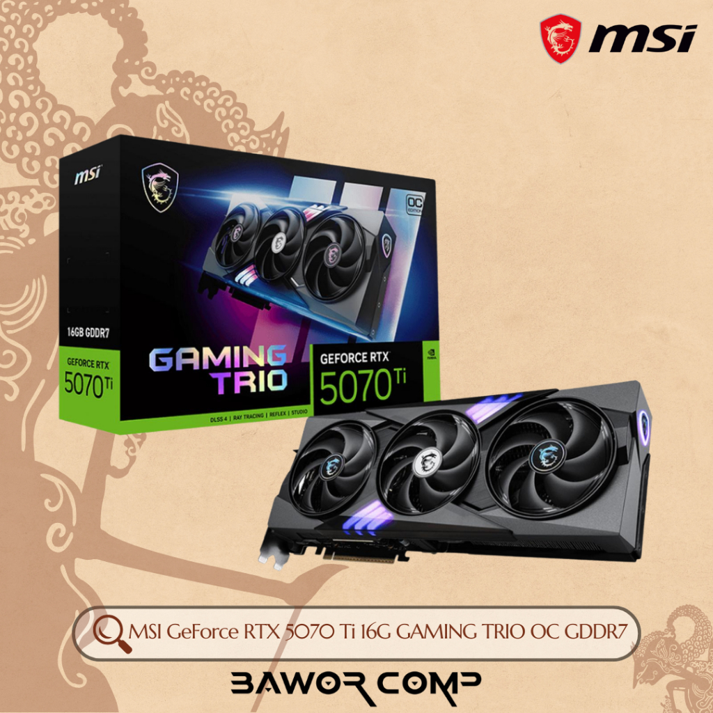 MSI GeForce RTX 5070 Ti 16G GAMING TRIO OC 16GB GDDR7 - VGA Card RTX5070