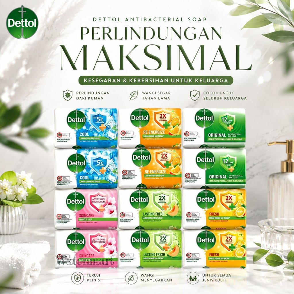 Dettol 100 gram Sabun Batang Dettol 100gr Sabun Mandi Dettol Besar