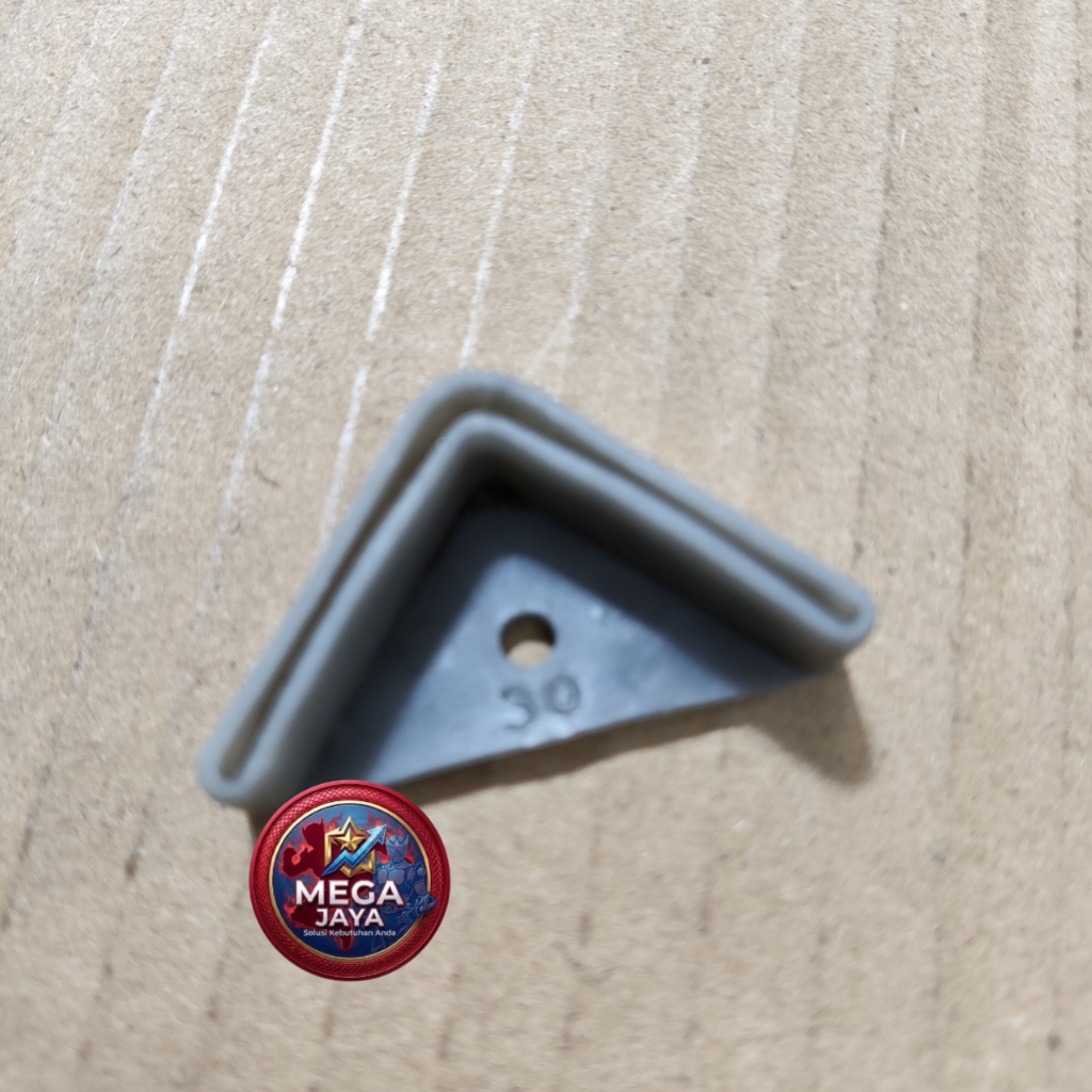 Karet Siku Besi L (3x3 cm / Ukuran 30) - Pelindung Sudut Rak & Meja ISI 4 PC