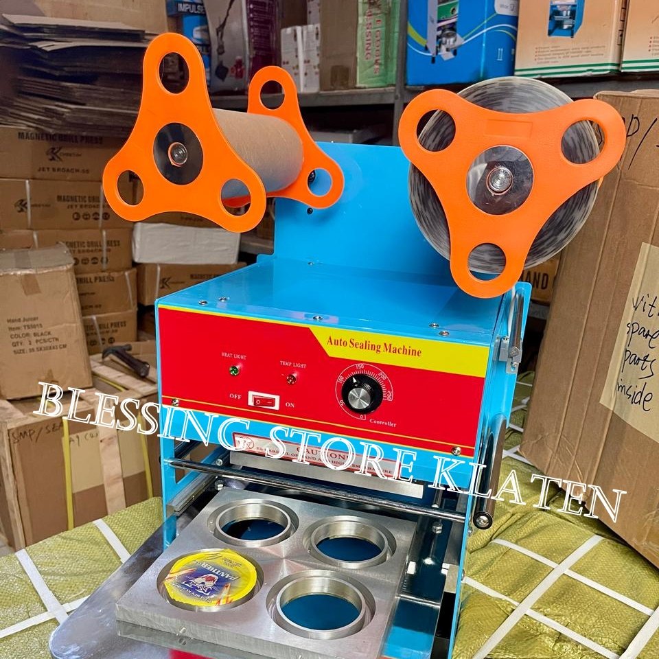 CUP SEALER 4 LUBANG / CUP SEALER EMPAT GELAS / MESIN PRES GELAS PLASTIK AQUA OTOMATIS 4 LOBANG  AUTO