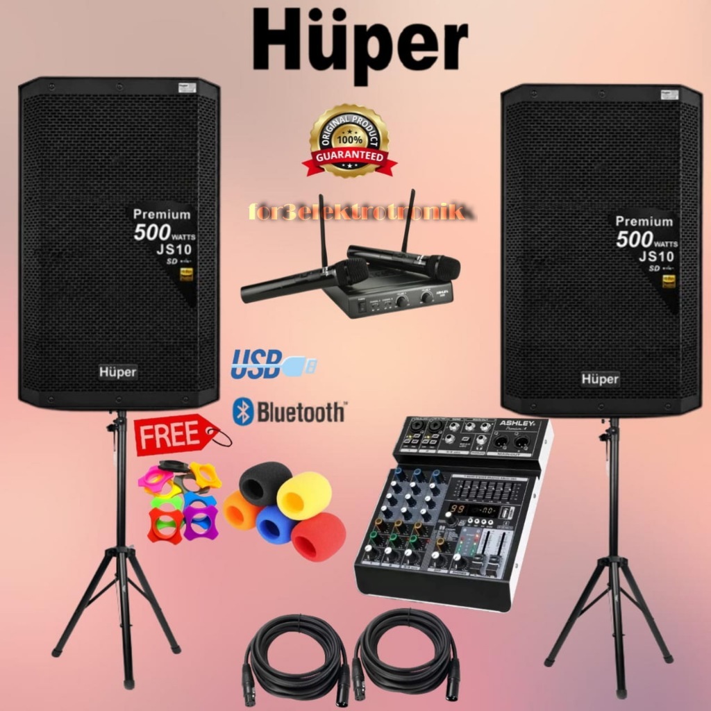 Paket apeaker Aktif Huper Js10 Original Speaker 15inch Huper Js10 original