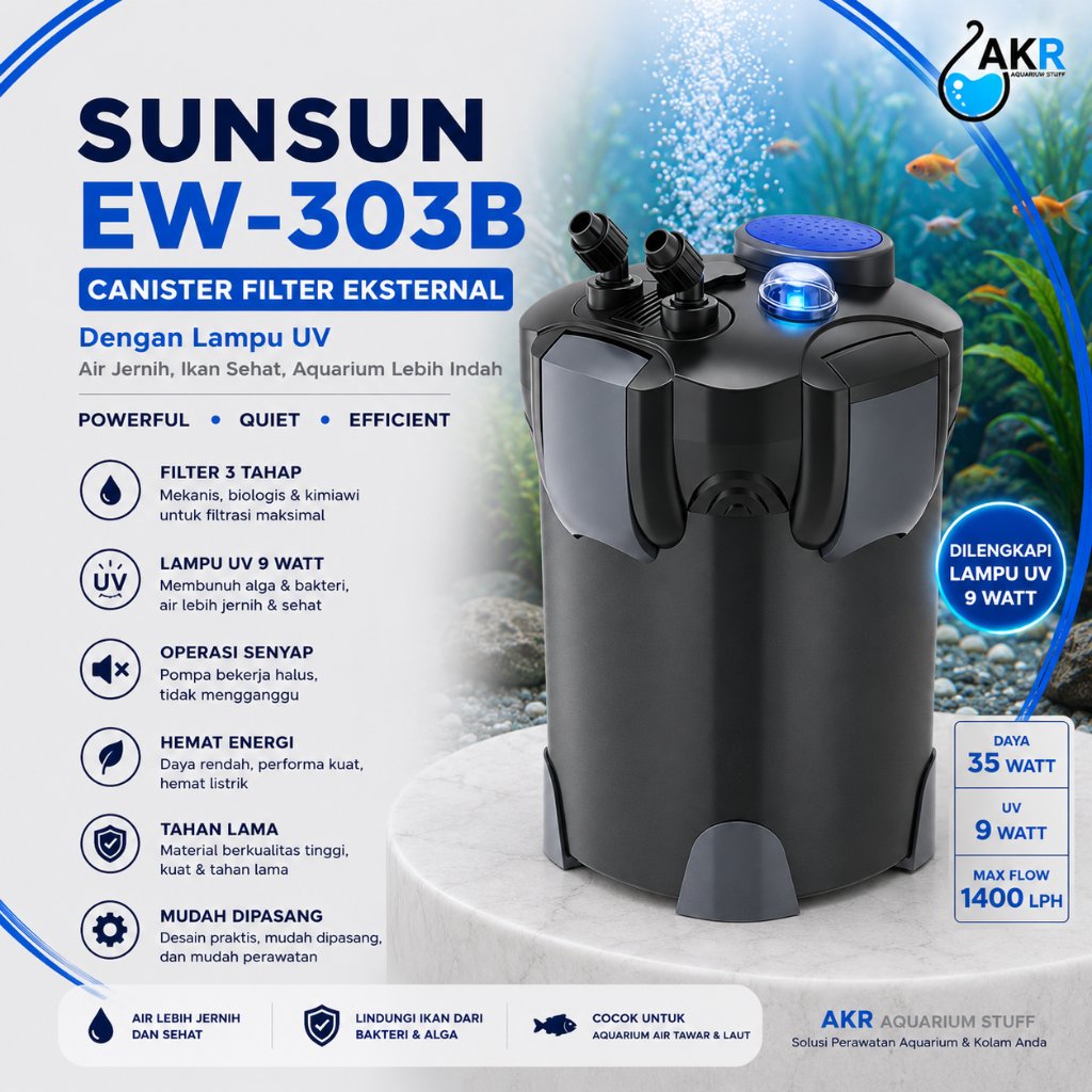 Filter Canister Aquarium Sunsun Canister with UV Lampu External Filter Aquascape