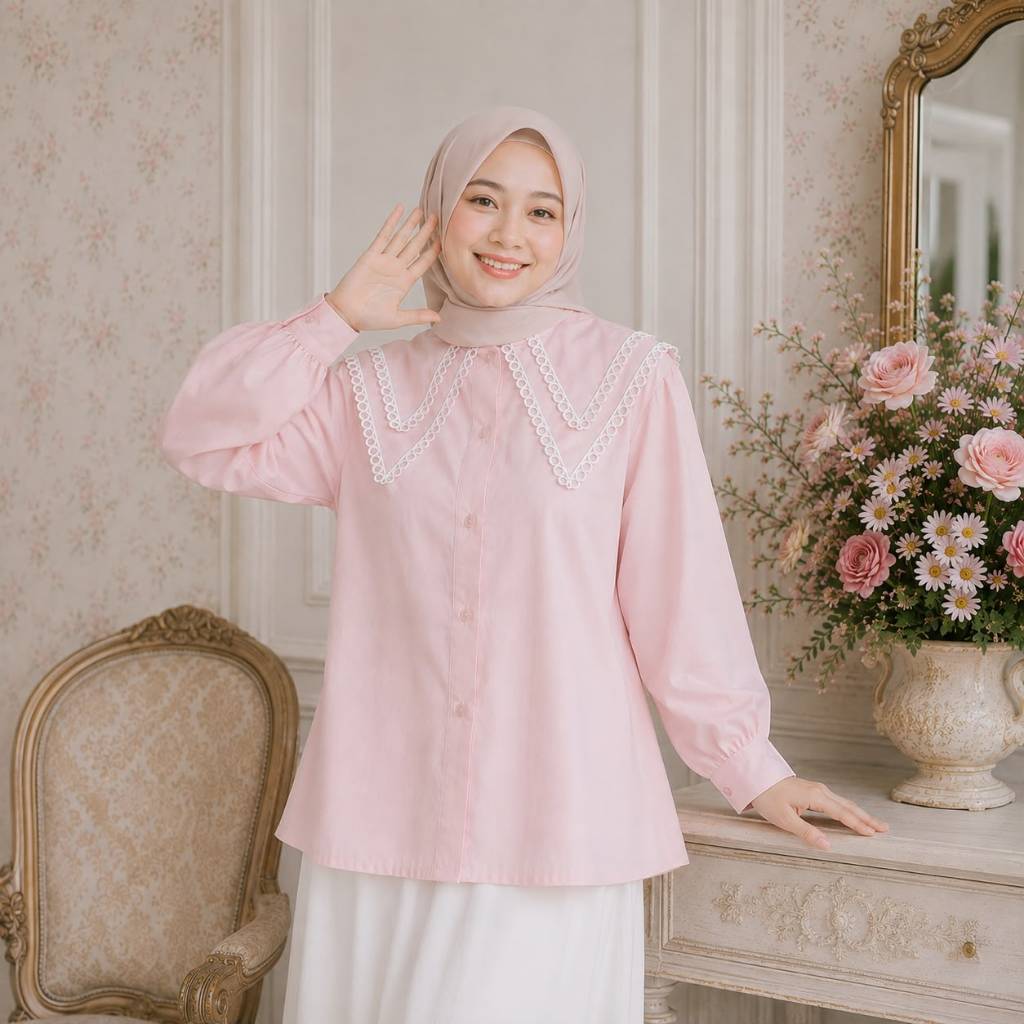 Ladyfemmes Kamiya Blouse Fashion Atasan Wanita Muslim