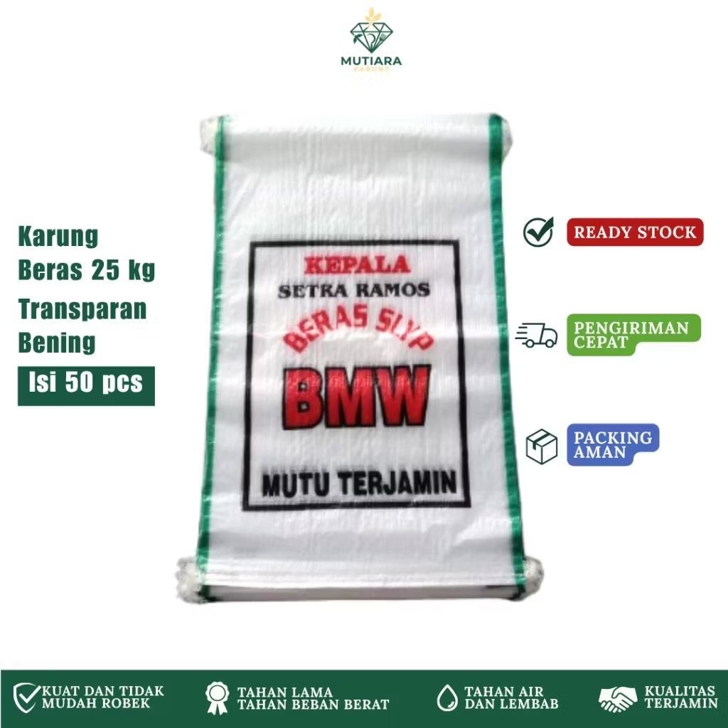 Karung BMW 25 Kg isi 50 pcs - Karung Beras Transparan