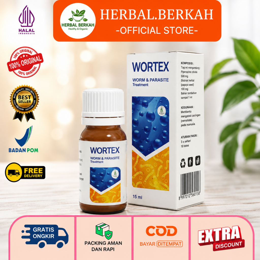 [WORTEX] Wortex Asli Original Obat Parasit Papilonial Pembasmi Parasit Cacing Dalam Tubuh