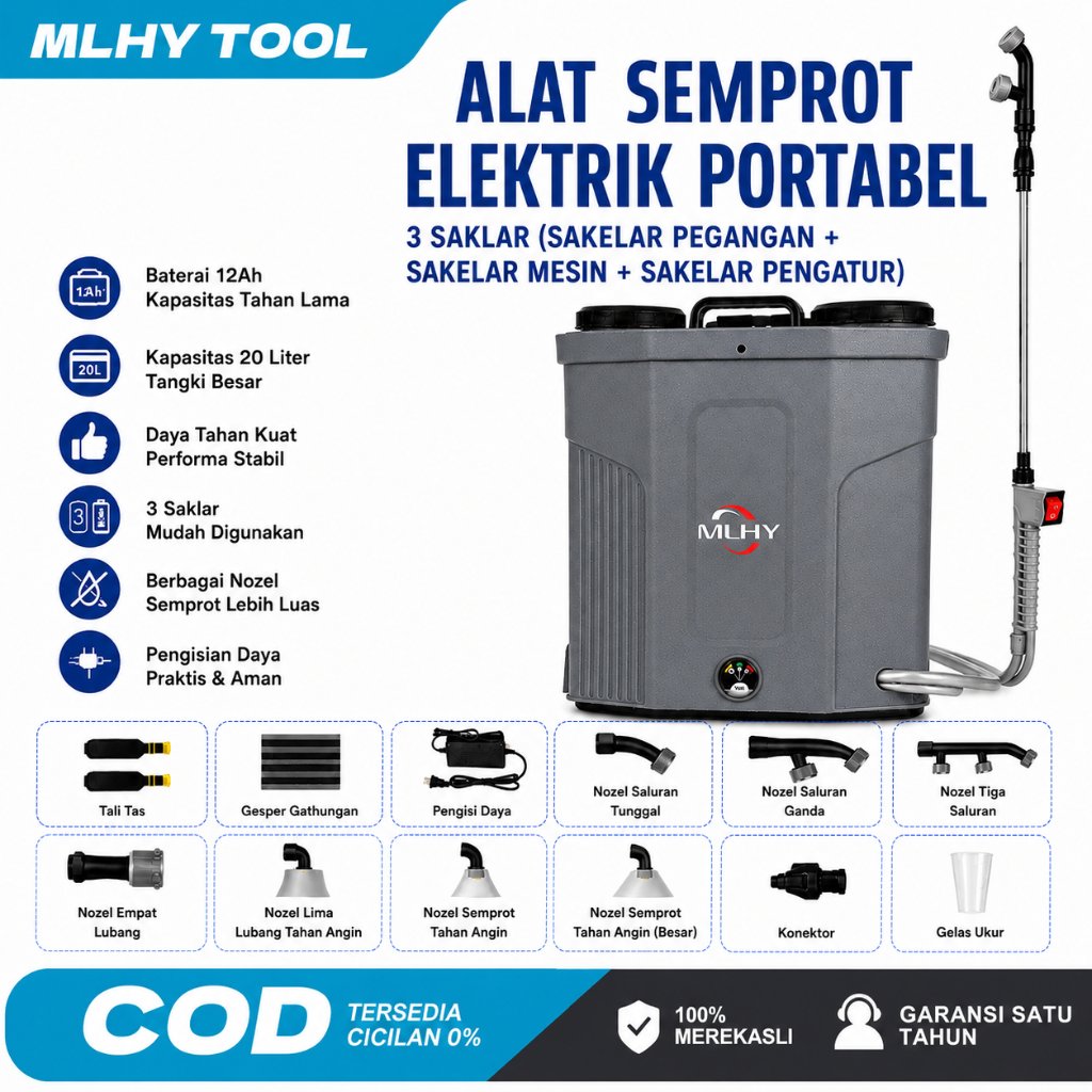 MLHY Alat Semprot Tangki Sprayer Manual 20 Liter Alat Semprotan Hama Padi Sprayer Elektrik