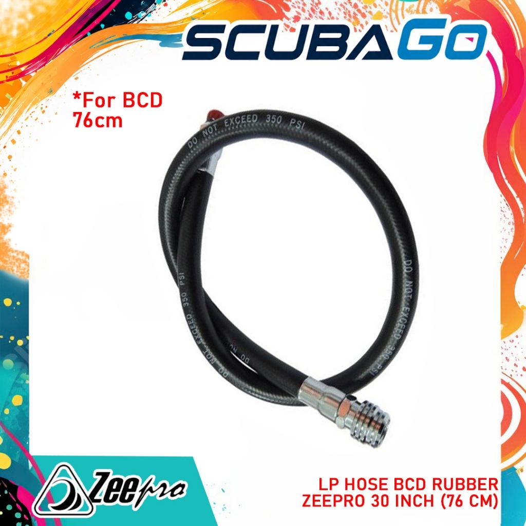 LP Hose BCD Rubber Zeepro 30 Inch 76cm Selang Low Pressure BC Jacket Rompi Diving Pelampung Selam 76