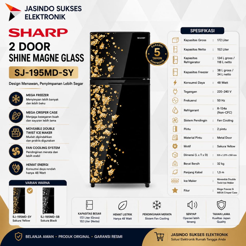 LEMARI ES SHARP SJ-195MD-SY
