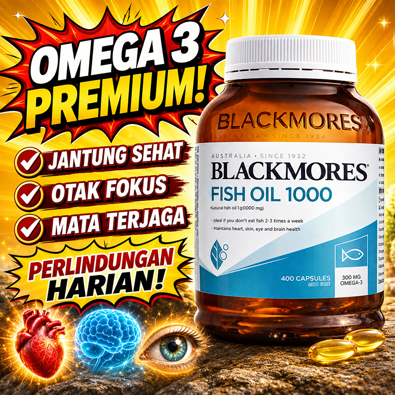 Blackmores Fish Oil 1000 400 Capsules Omega 3 300 Mg Suplemen Makanan