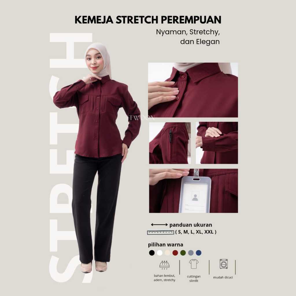kemeja twoon wanita maroon/kemejawanita/kemejatactical/kemejakantorwanita/kemejaoutdoorwanita/kemeja