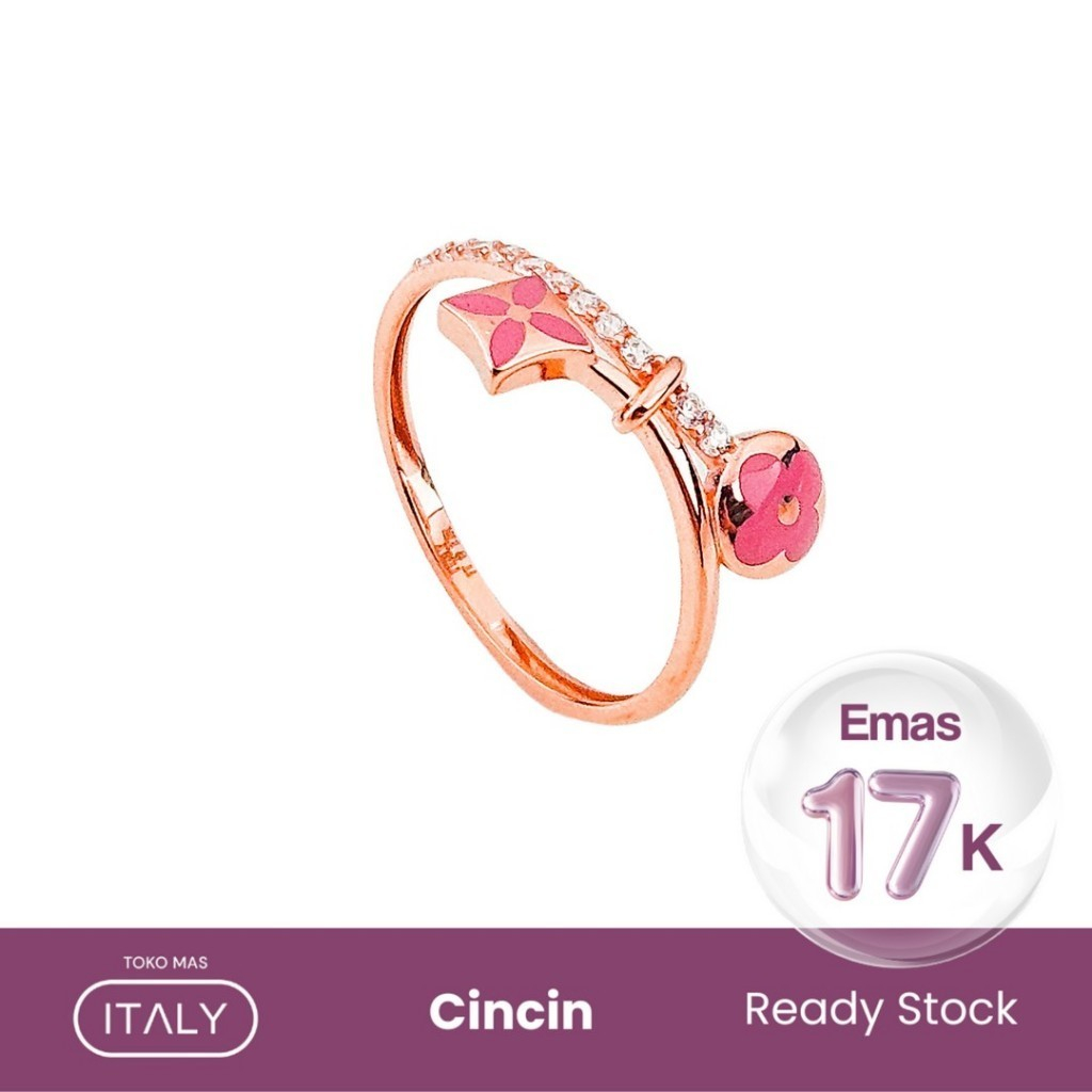 CINCIN MODEL TINJU BUNGA PINK LISTRING AD + CAT ROSE 750 17K