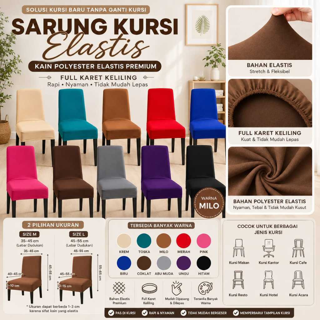 Sarung kursi makan  / cover kursi makan POLOS