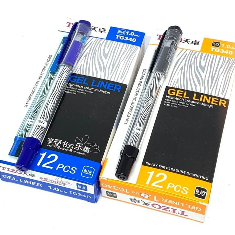 PER LUSIN Gel Pen tizo tg 340 1.0mm Pulpen Tizo Tg 340 Pulpen Gel Tizo Gel Ink Pen Tizo Tg-340
