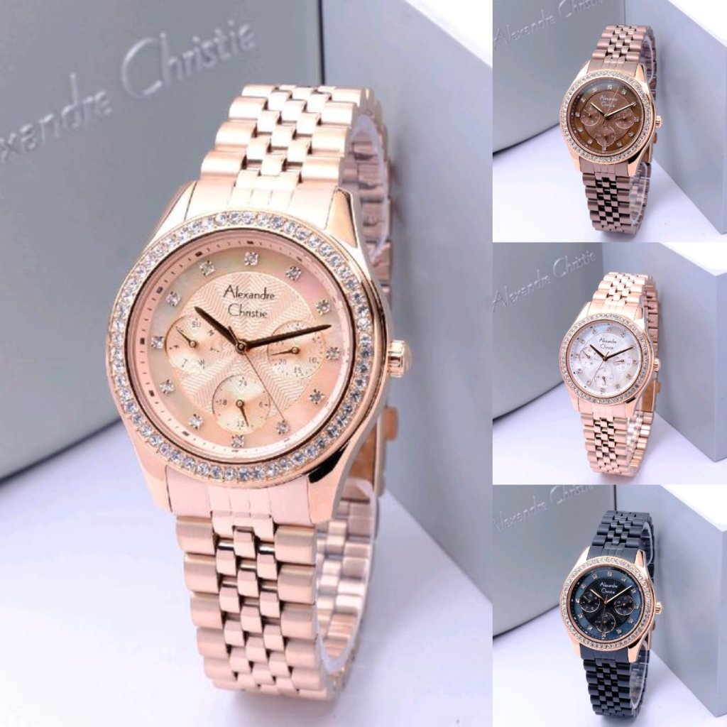ORIGINAL Jam Tangan Wanita Alexandre Christie AC 2496 / AC2496 / 2496 GaransiResmi 1 Tahun,Stainless