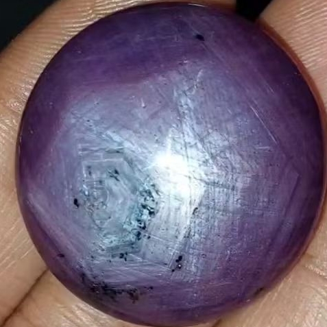 Natural Purple Star Sapphire 105.55 ct 30x30mm Jumbo NTE No Heat Star Tajam purple safir
