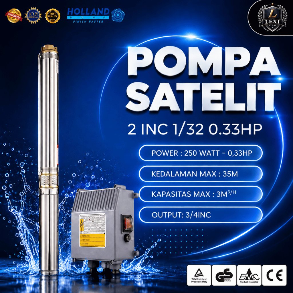 Pompa Celup Submersible/ pompa sibel Holland Pump Casing 2inch 0.33HP Plus Kabel