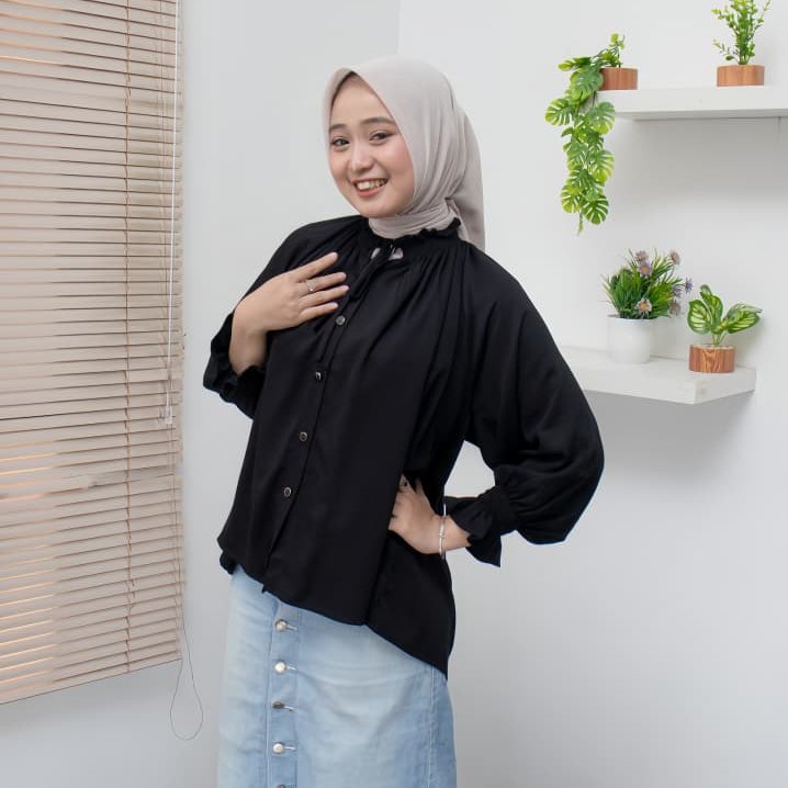 Cinesia Id Yasmine Kemeja Atasan Rayon Twill Oversize Dewasa Baju-Baju Casual