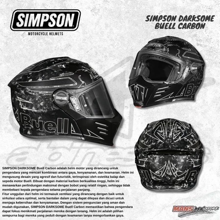 HELM SIMPSON DARKSOME BUELL CARBON HELMET SIMPSON MODULAR ORIGINAL