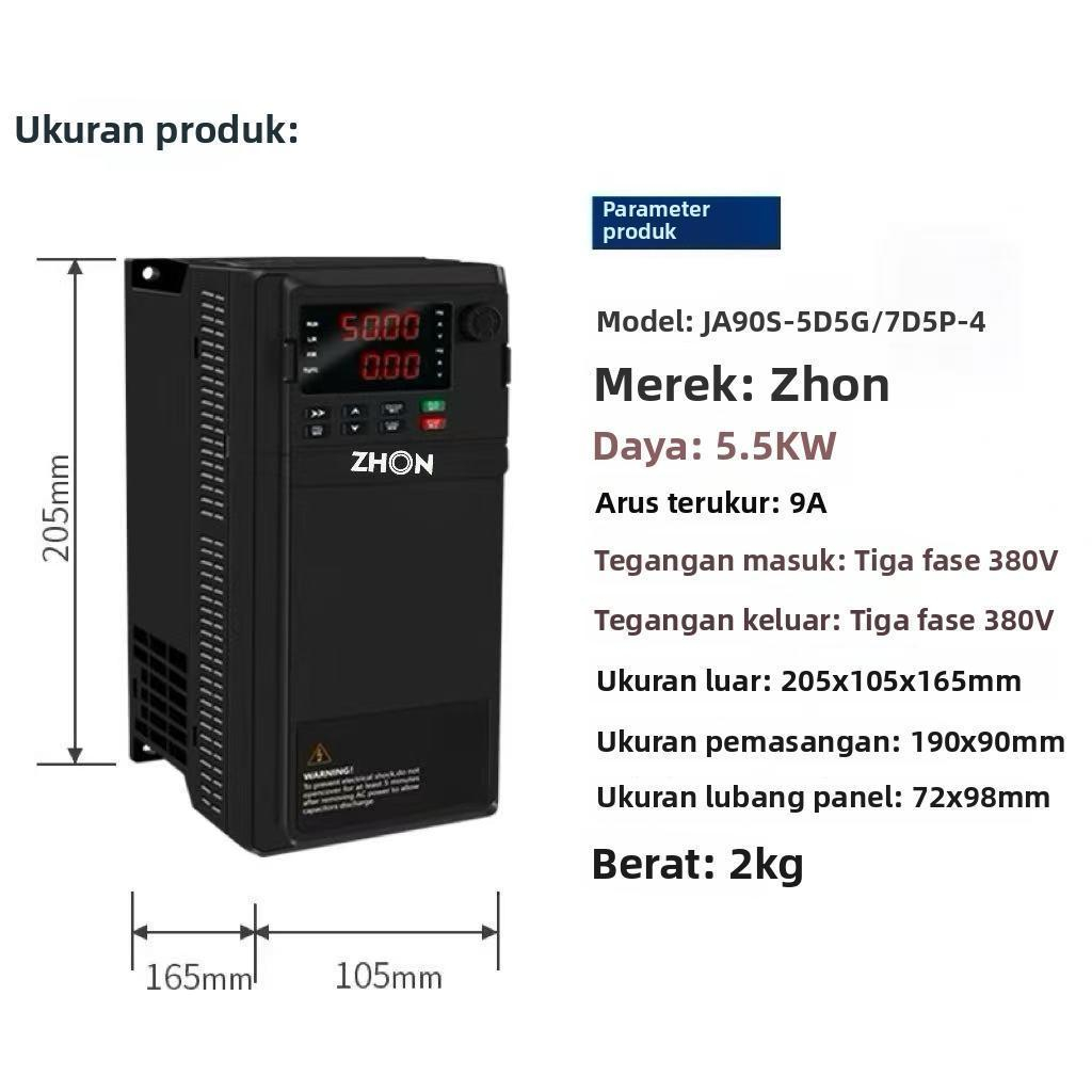 Inverter VFD  ZHON 5,5KW IN 380V-OUT 380V