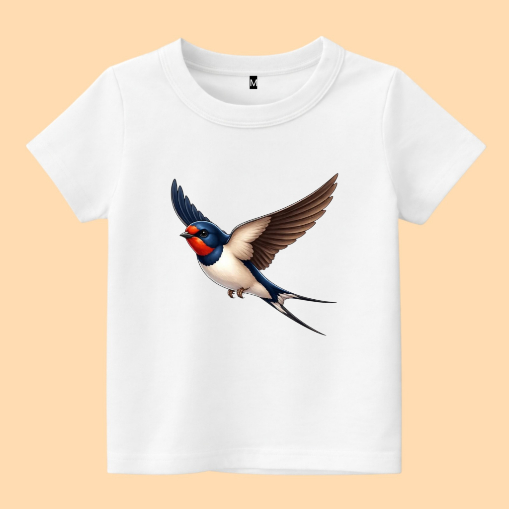 baju kaos anak gambar burung walet