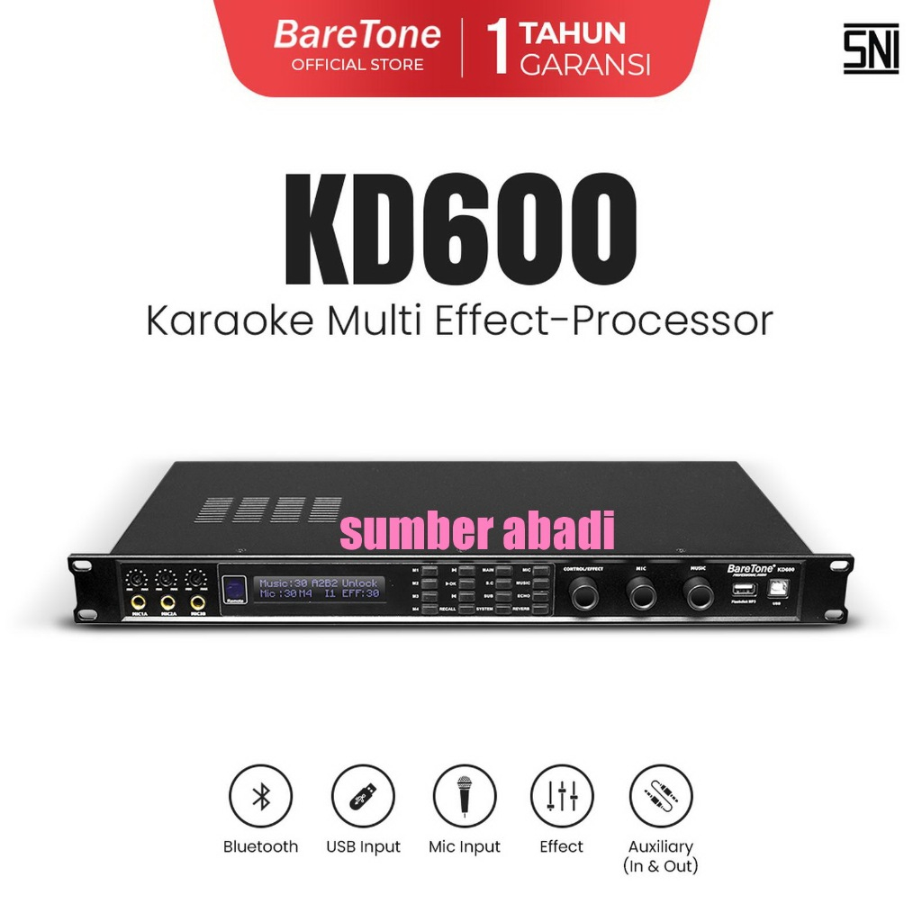 BareTone KD600 / KD 600 Karaoke Multi-Effect Processor