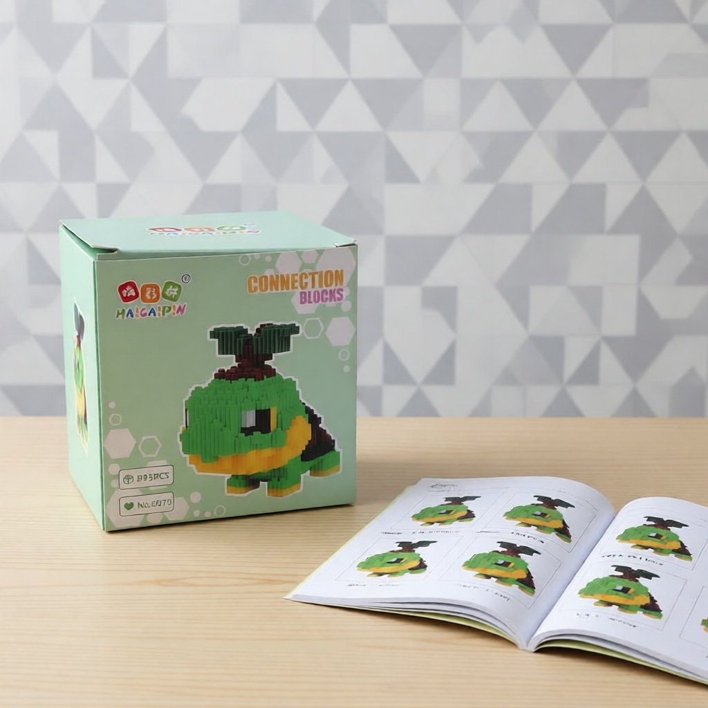 Mainan Edukasi Building Blocks / Nano Block Character Turtwig Pokemon - Connection Blocks 895 pcs