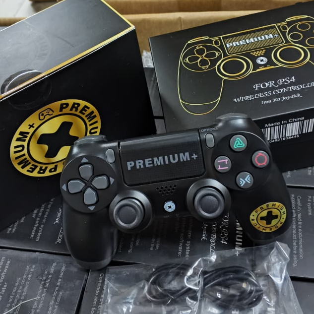 STIK PS4 OP PREMIUM PLUS (+) STICK PS4 ORI PABRIK HITAM PREMIUM PLUS WIRELESS