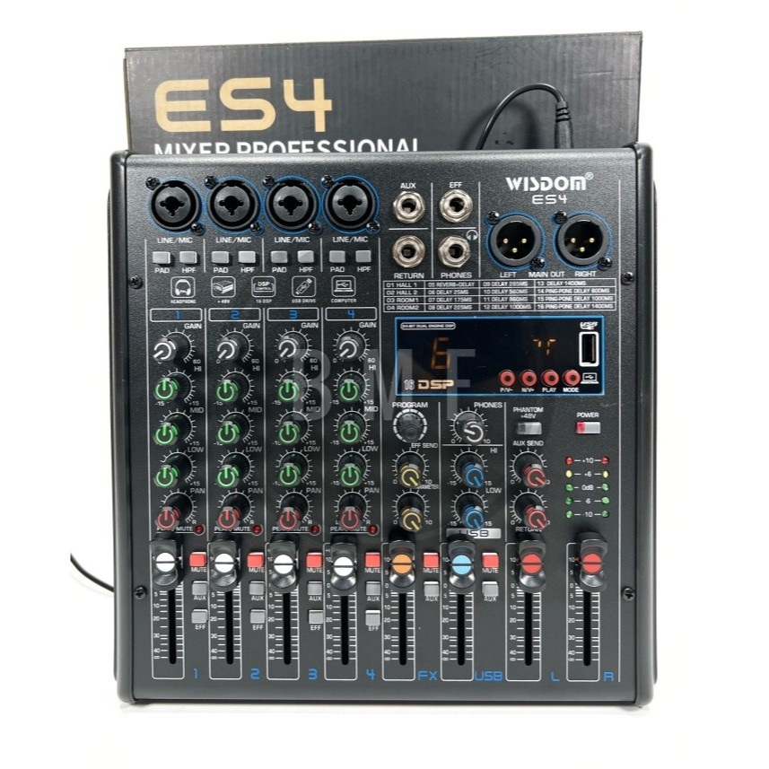 Mixer Wisdom ES 4 Original 4 Channel Bluetooth USB Wisdom ES4 Original
