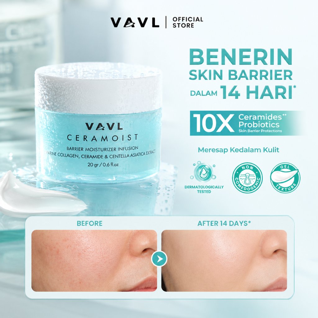 VAVL Ceramoist Moisturizer Infusion | Pelembab Hydrating Brightening Whitening Acne Dark Spot BPOM