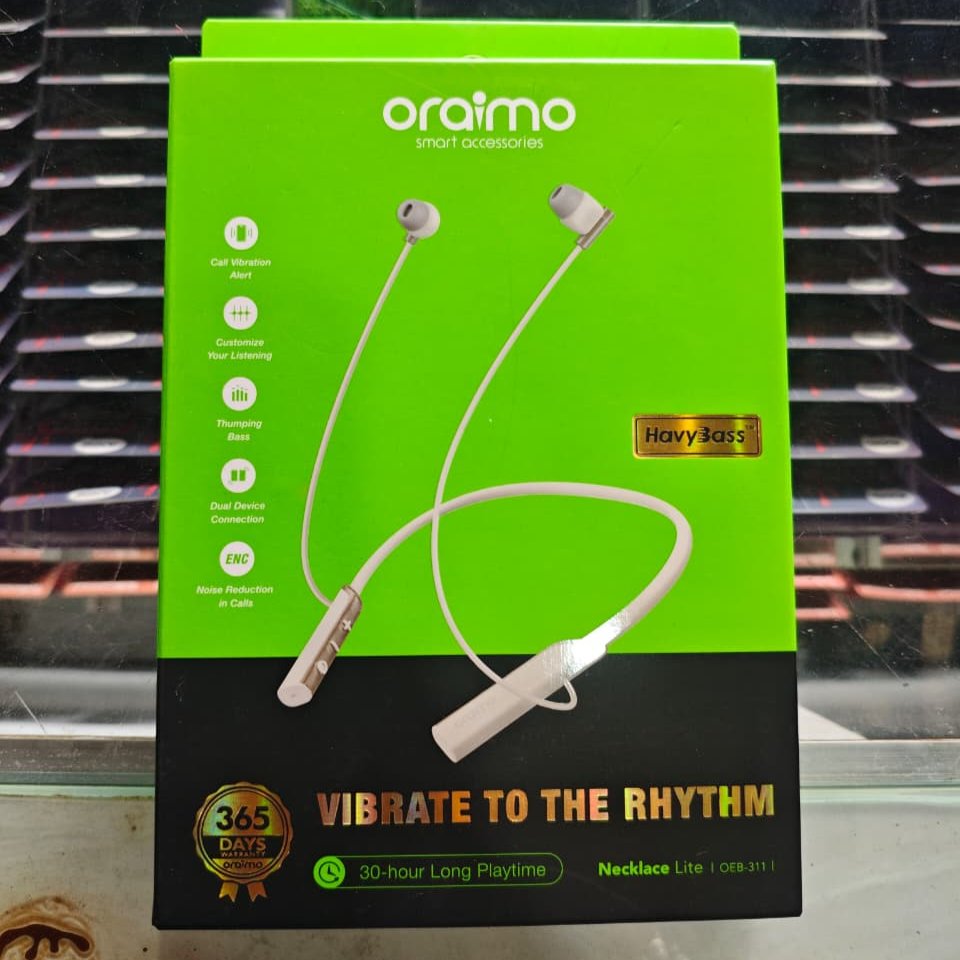 Oraimo TWS Bluetooth Earphone Headset Sport OEB-311 Heavy Bass Necklace Lite