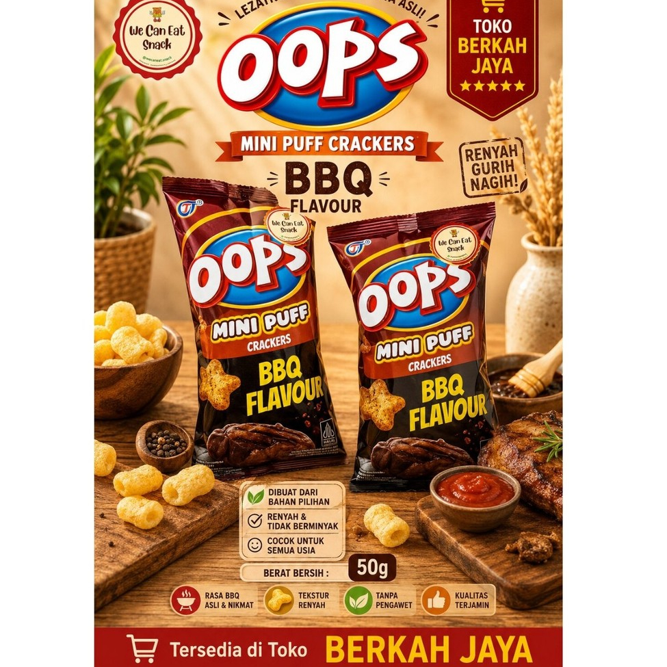 OOPS MINI PUFF BBQ 1 RENCENG ISI 10PCS 10G