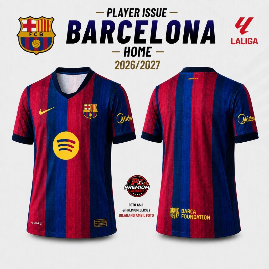 ( PLAYER ISSUE ) Jersey Bola Barcelona Home 2026/2027 New Player Issue PREMIUM