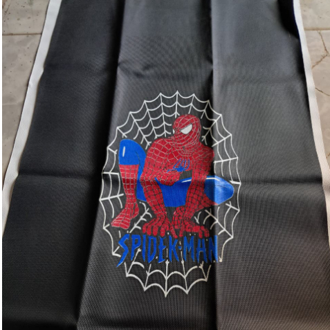 Kulit Jok Motor Sablon Gambar SPIDERMAN / Sarung Jok Motor Logo Spiderman Universal Cocok untuk Semu