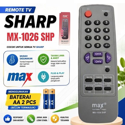 Remote Control Televisi Seri G-1342 / MX-1026 SHP Cocok Untuk TV Tabung SHARP Remote TV Sharp Jadul 