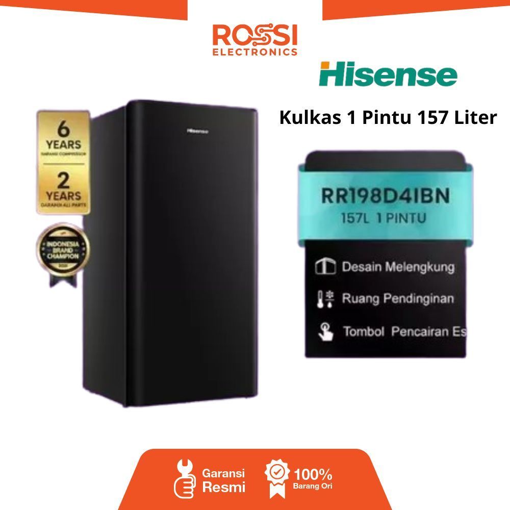HISENSE KULKAS 1 PINTU RR198D4IBN - 157 Liter RR 198 D4IBN || RR 198