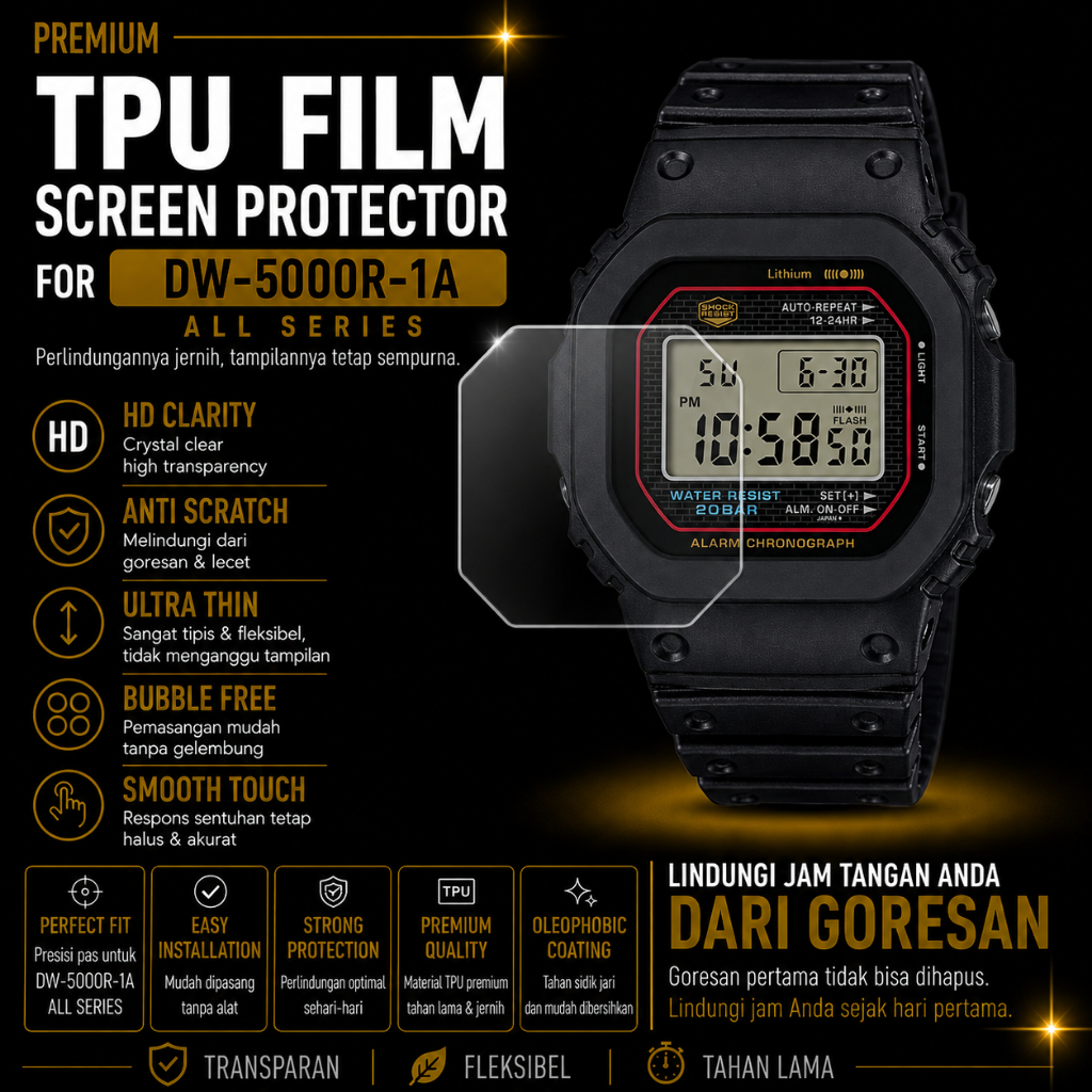Anti Gores G-Shock DW-5000 DW5000 Screen Protector Pelindung Kaca Jam Tangan